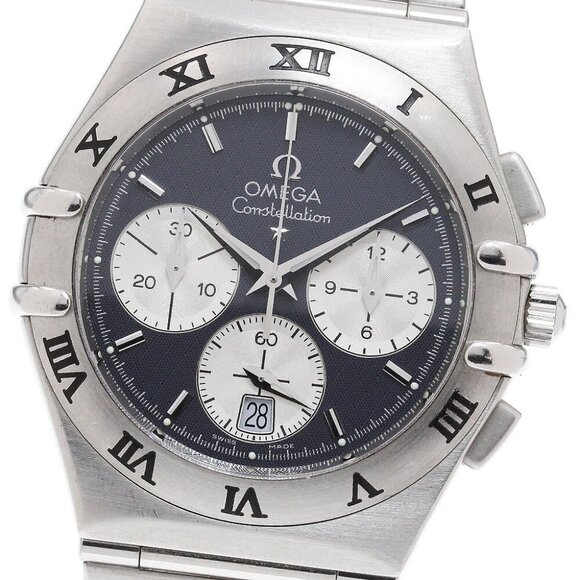 OMEGA Constellation 1542.40 Chronograph Date Navy Dial Quartz Men's Watch - Picture 1 of 6